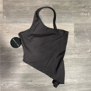 Charcoal Asymmetrical one shoulder Tank Top